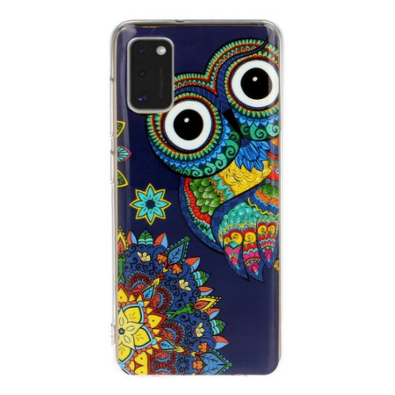 Hülle Für Samsung Galaxy A41 Fluoreszierendes Eulen-mandala