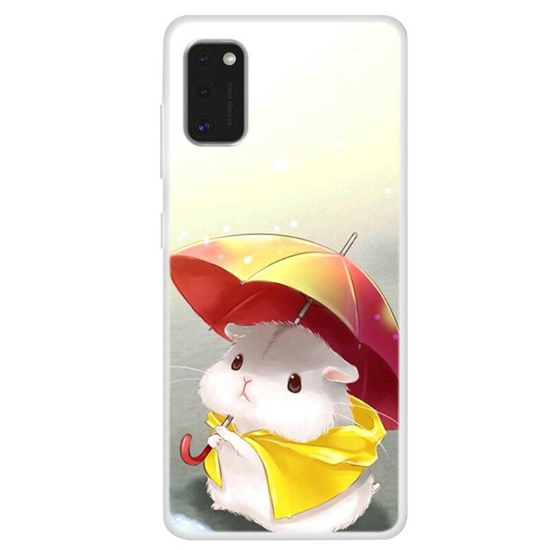 Hülle Für Samsung Galaxy A41 Hamster Im Regen