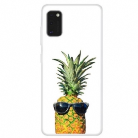 Hülle Für Samsung Galaxy A41 Transparente Ananas Mit Brille