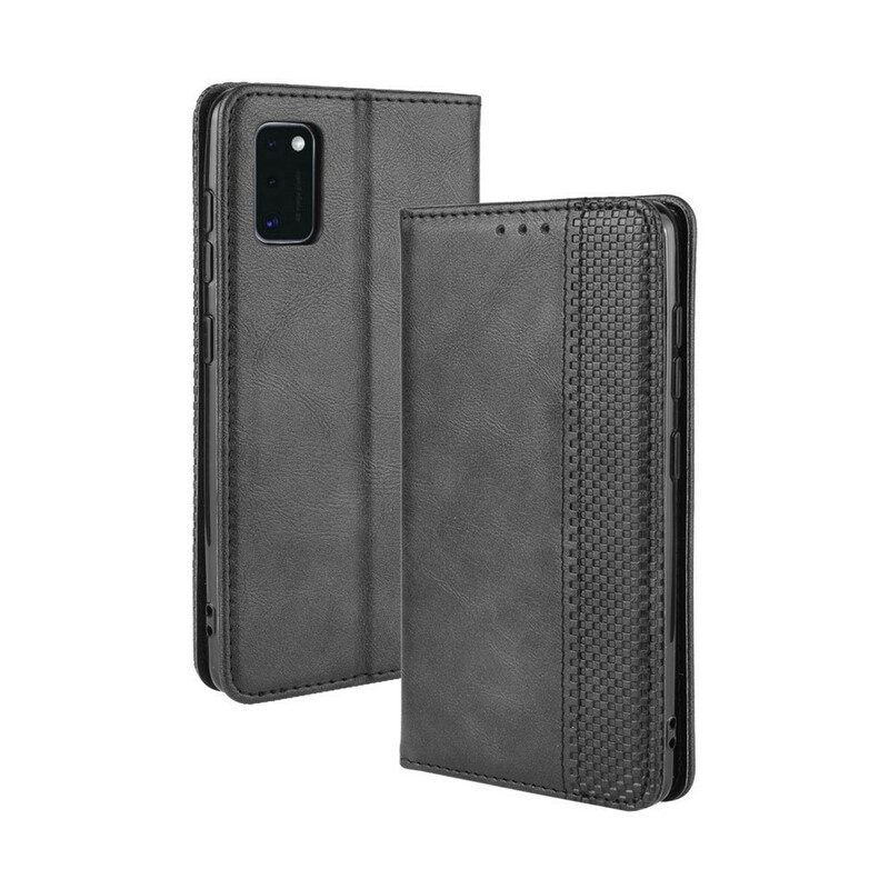 Schutzhülle Für Samsung Galaxy A41 Flip Case Stilisierter Vintage-ledereffekt