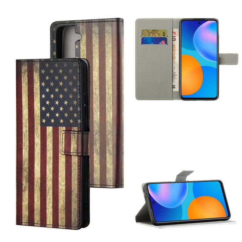 Flip Case Für Samsung Galaxy S21 5G Amerikanische Flagge