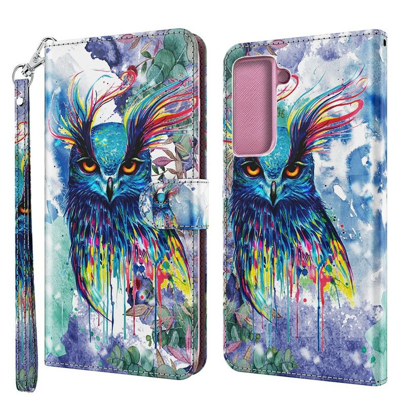 Flip Case Für Samsung Galaxy S21 5G Aquarellvogel