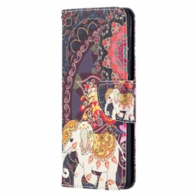 Flip Case Für Samsung Galaxy S21 5G Ethnische Elefanten-mandala