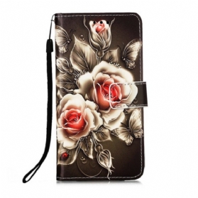 Flip Case Für Samsung Galaxy S21 5G Goldene Rosen