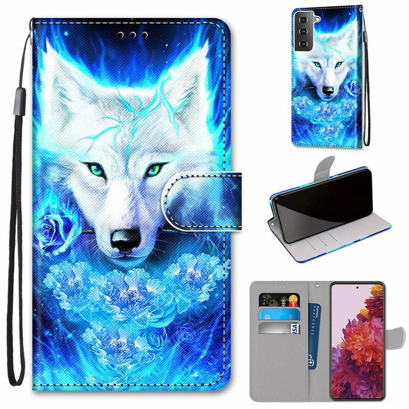 Flip Case Für Samsung Galaxy S21 5G Magischer Wolf