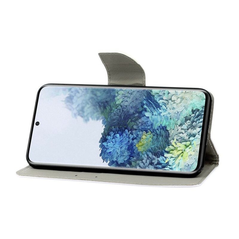 Flip Case Für Samsung Galaxy S21 5G Mit Kordel Brainy Fox Mit Riemen