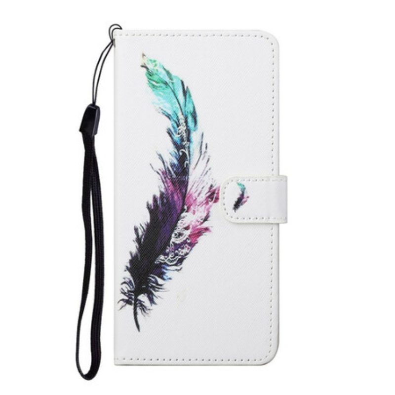 Flip Case Für Samsung Galaxy S21 5G Mit Kordel Feder Mit Lanyard