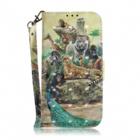 Flip Case Für Samsung Galaxy S21 5G Mit Kordel Tanga-safari-tiere