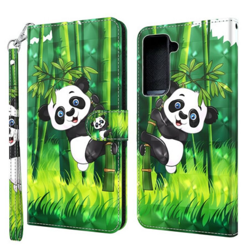 Flip Case Für Samsung Galaxy S21 5G Panda Und Bambus