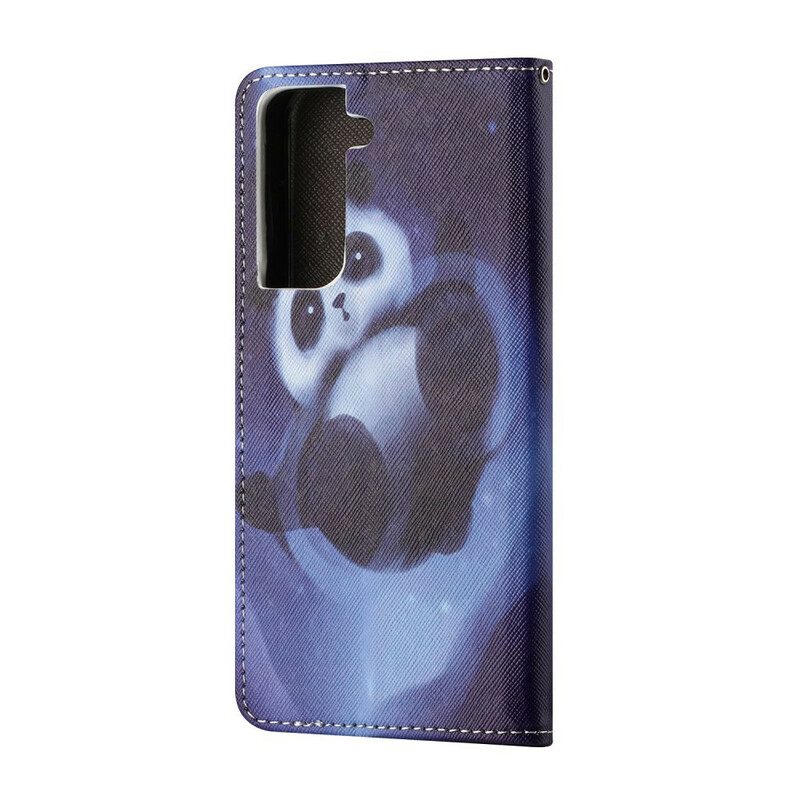 Flip Case Für Samsung Galaxy S21 5G Panda-weltraum