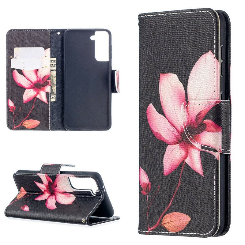 Flip Case Für Samsung Galaxy S21 5G Pinke Blume