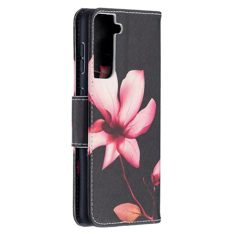 Flip Case Für Samsung Galaxy S21 5G Pinke Blume