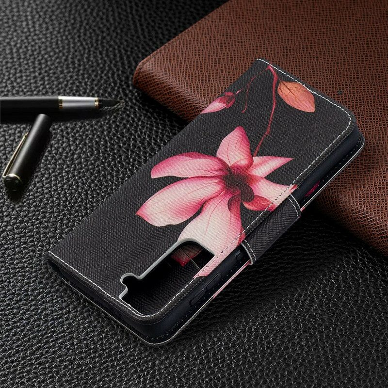 Flip Case Für Samsung Galaxy S21 5G Pinke Blume