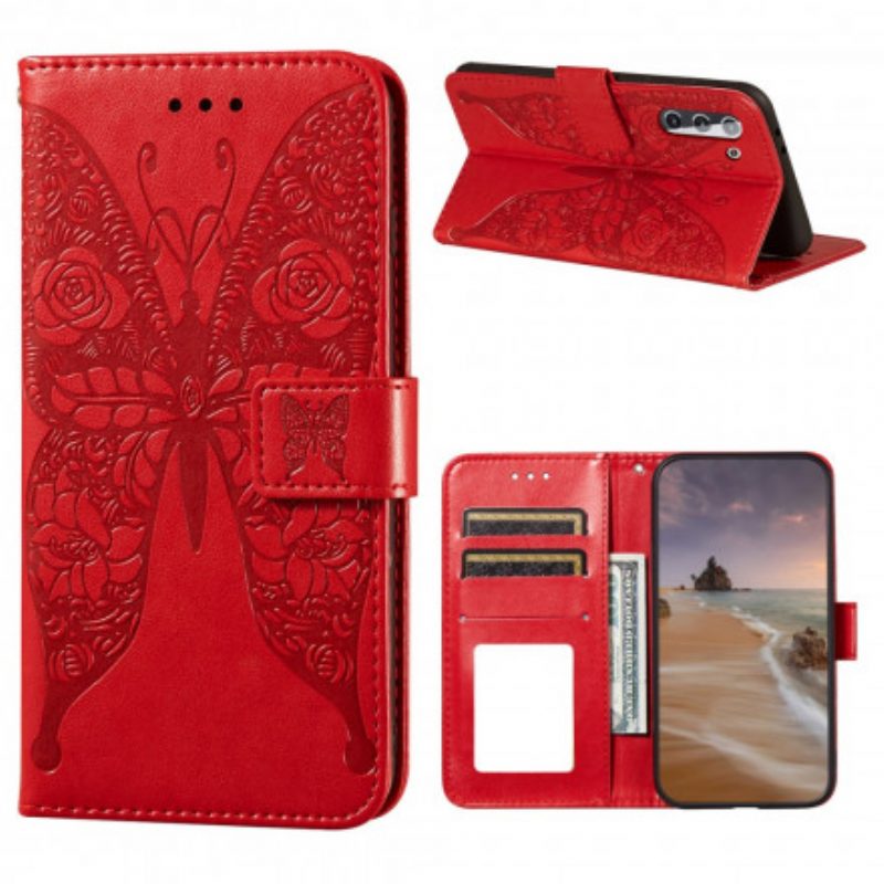 Flip Case Für Samsung Galaxy S21 5G Schmetterlingsblumenmuster