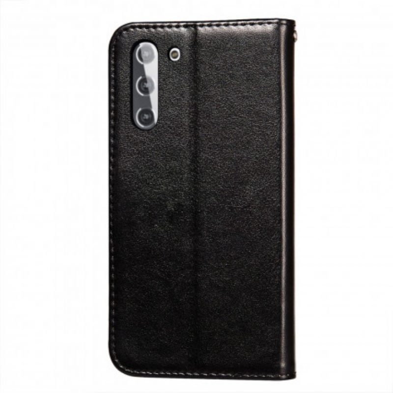 Flip Case Für Samsung Galaxy S21 5G Stil Lederverschluss Umkehrbar