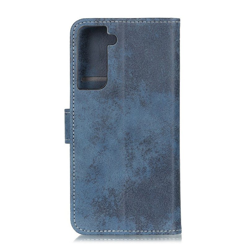 Flip Case Für Samsung Galaxy S21 5G Vintage-kunstleder