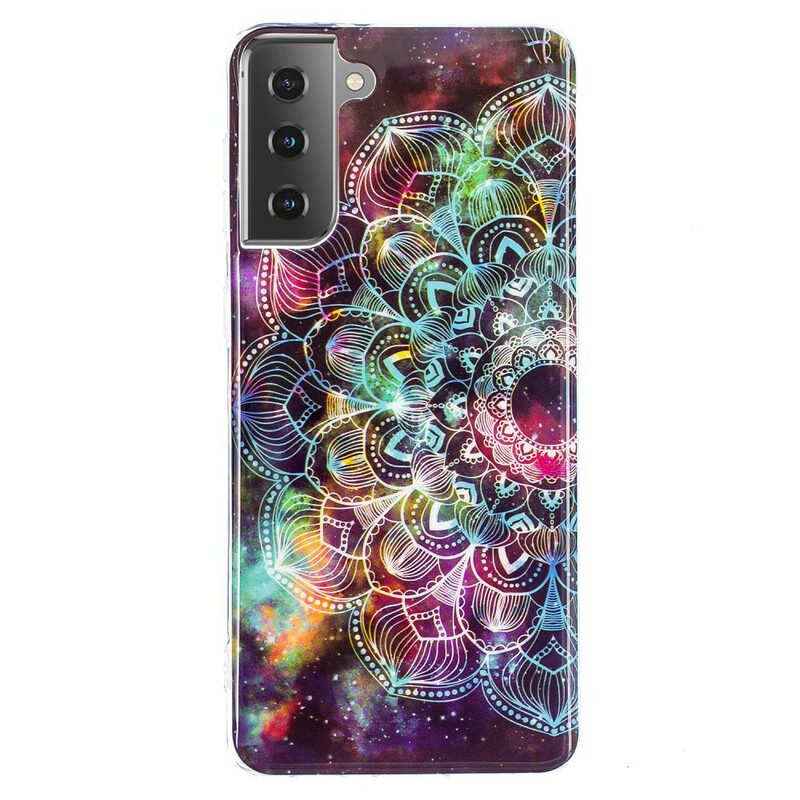 Handyhülle Für Samsung Galaxy S21 5G Fluoreszierende Blumenserie