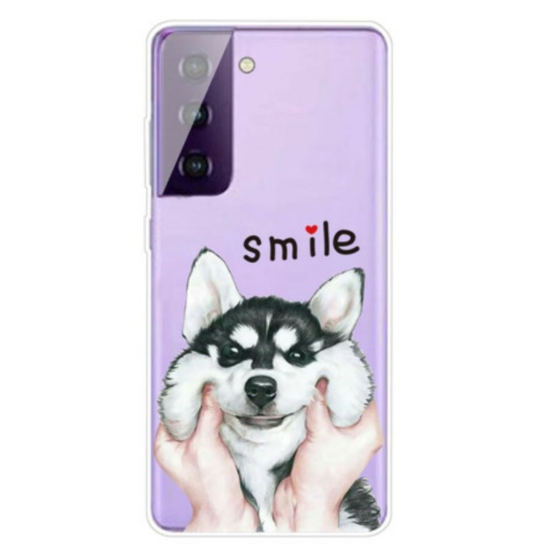 Handyhülle Für Samsung Galaxy S21 5G Lächle Hund