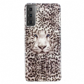 Handyhülle Für Samsung Galaxy S21 5G Leopard Fluoreszierend