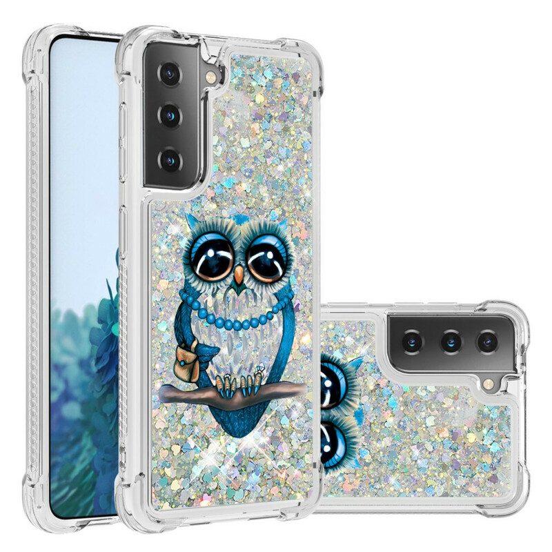 Handyhülle Für Samsung Galaxy S21 5G Miss Owl Pailletten