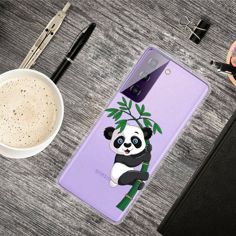 Handyhülle Für Samsung Galaxy S21 5G Panda Auf Bambus