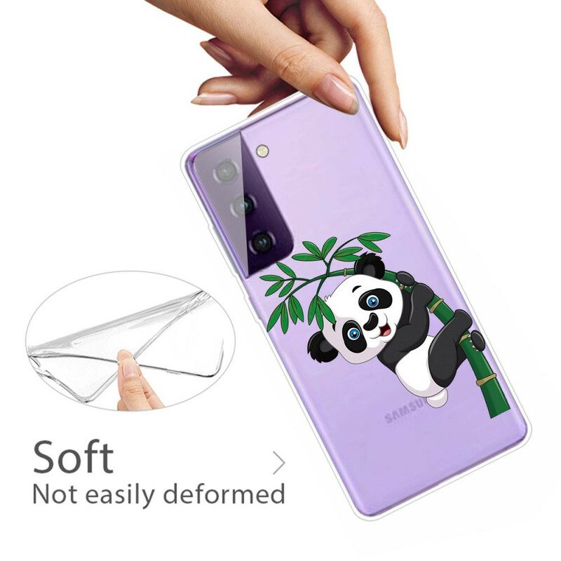 Handyhülle Für Samsung Galaxy S21 5G Panda Auf Bambus