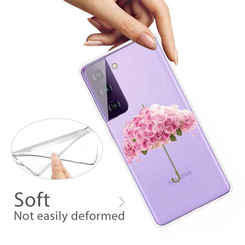 Hülle Für Samsung Galaxy S21 5G Regenschirm In Rosen