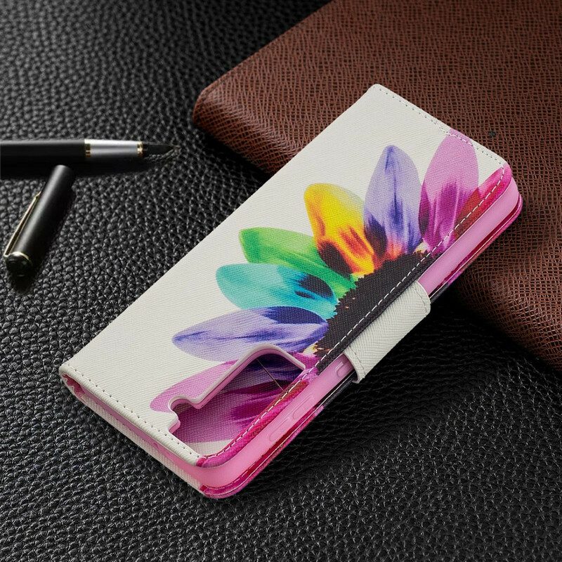 Lederhüllen Für Samsung Galaxy S21 5G Aquarellblume