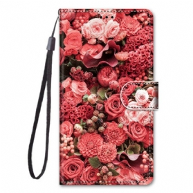 Lederhüllen Für Samsung Galaxy S21 5G Blumenromantik