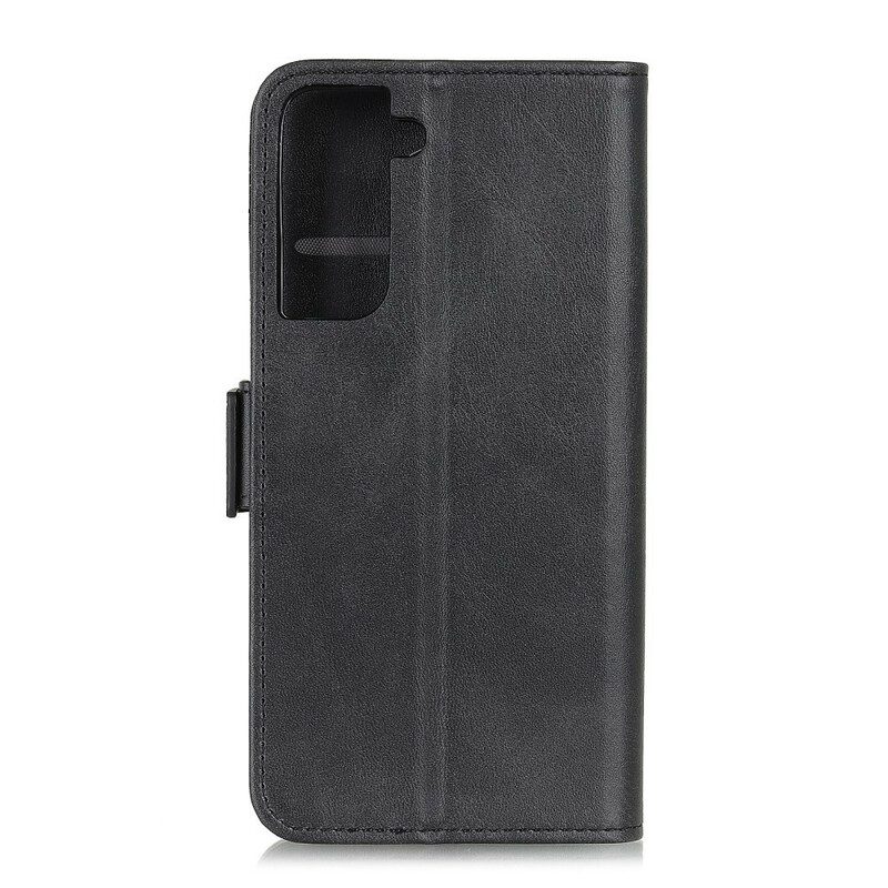 Lederhüllen Für Samsung Galaxy S21 5G Flip Case Doppelte Klappe