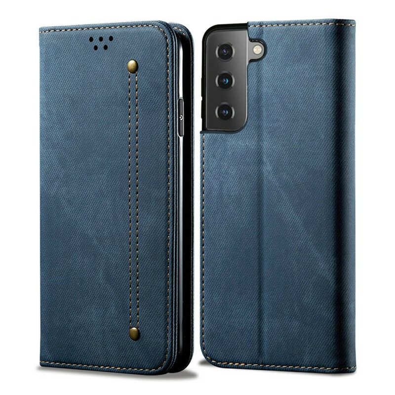 Schutzhülle Für Samsung Galaxy S21 5G Flip Case Denim-stoff