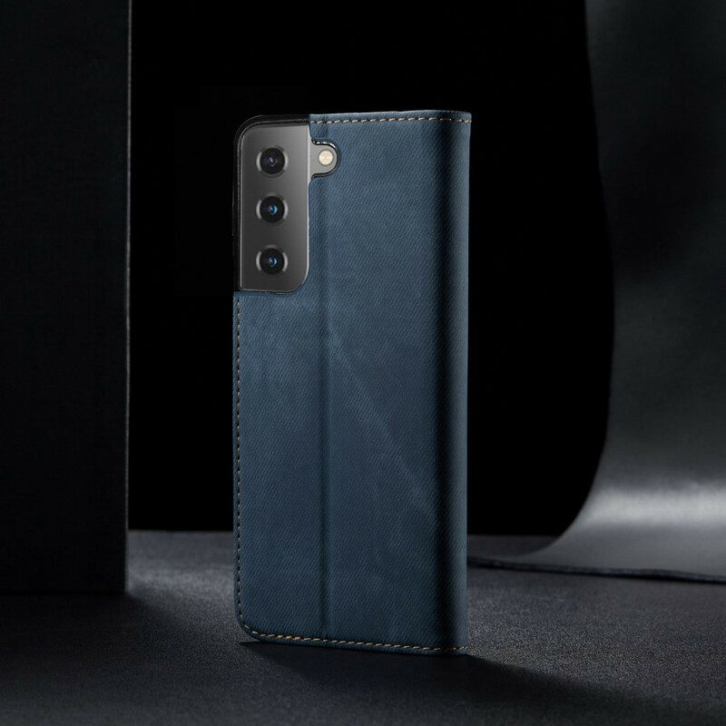 Schutzhülle Für Samsung Galaxy S21 5G Flip Case Denim-stoff