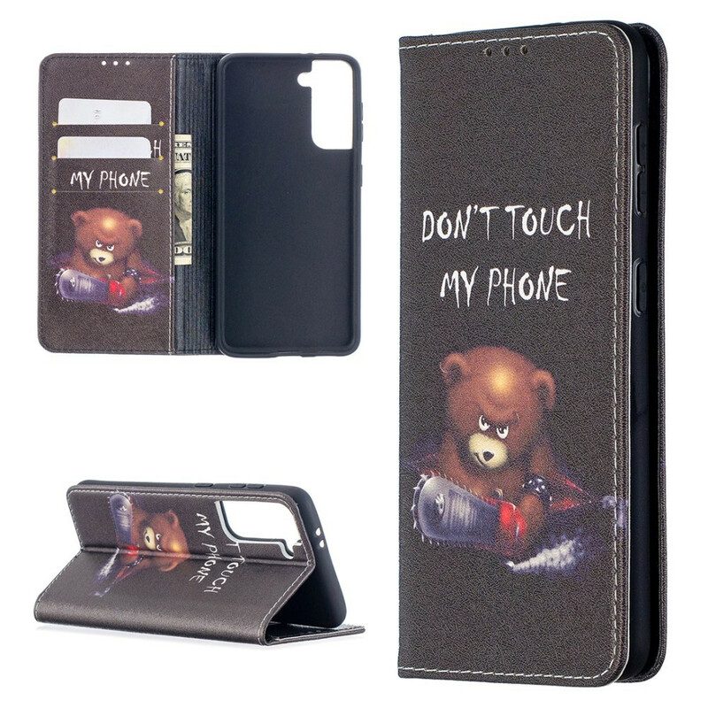 Schutzhülle Für Samsung Galaxy S21 5G Flip Case Gefährlicher Bär