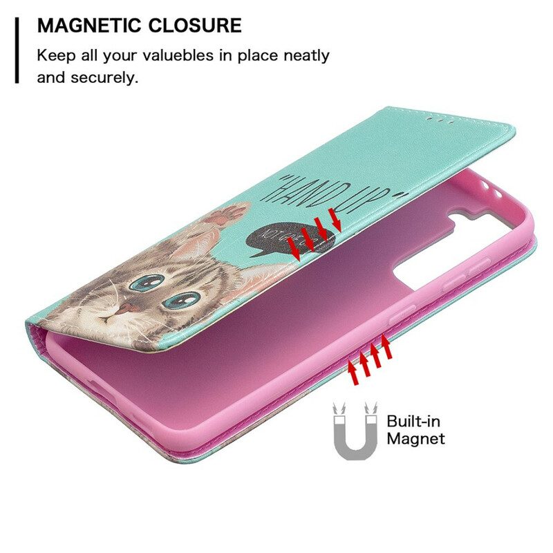 Schutzhülle Für Samsung Galaxy S21 5G Flip Case Hand-up