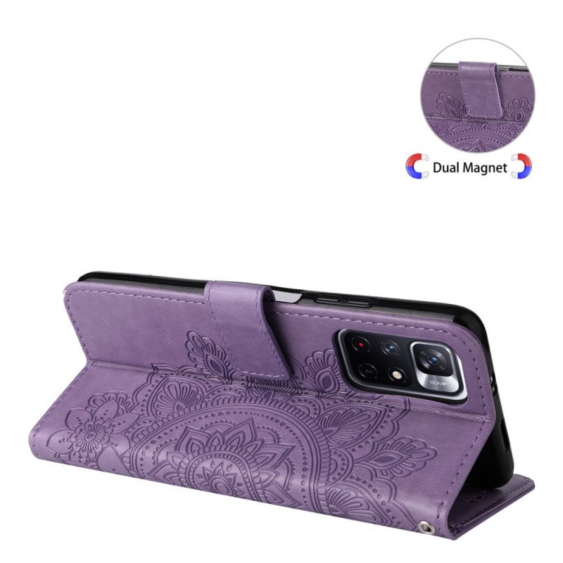 Flip Case Für Poco M4 Pro 5G Blumen-mandala