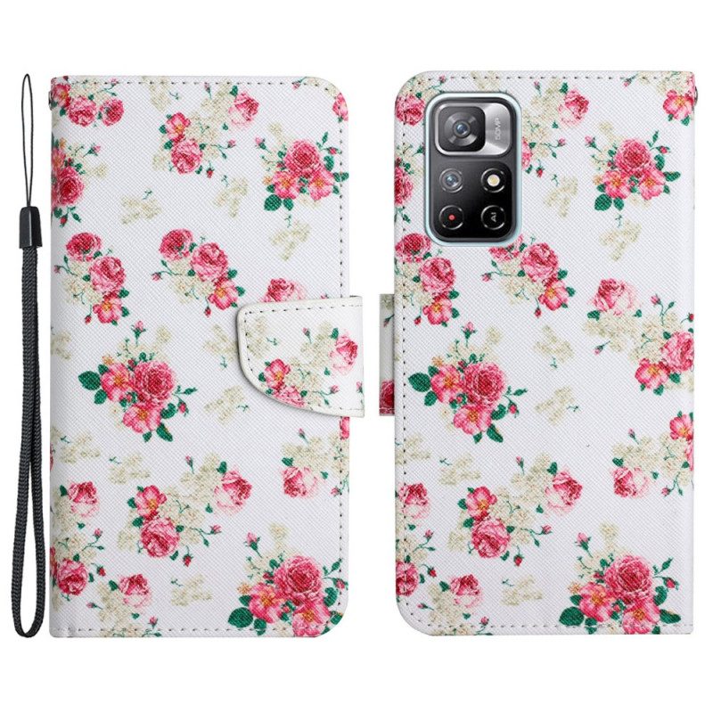 Flip Case Für Poco M4 Pro 5G Liberty Royal Blumen