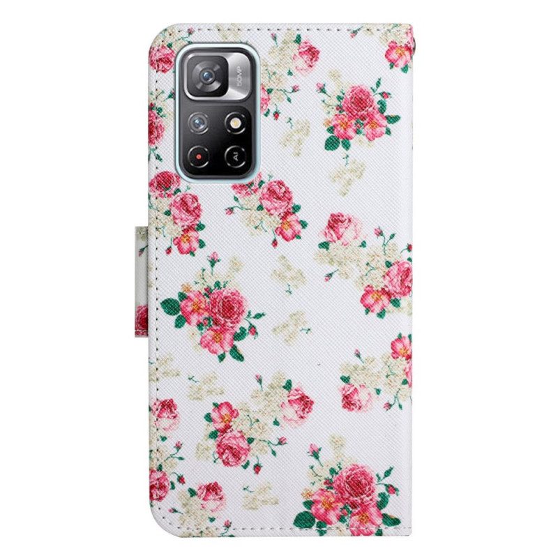 Flip Case Für Poco M4 Pro 5G Liberty Royal Blumen