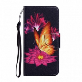 Flip Case Für Poco M4 Pro 5G Schmetterling Und Lotus