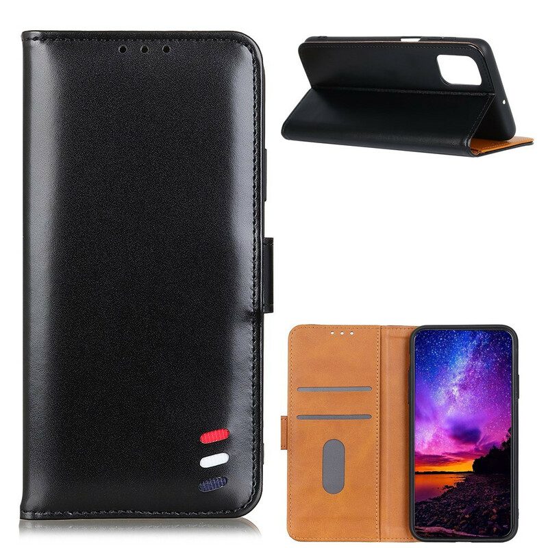 Flip Case Für Samsung Galaxy A52 4G / A52 5G / A52s 5G Dreifarbiger Ledereffekt