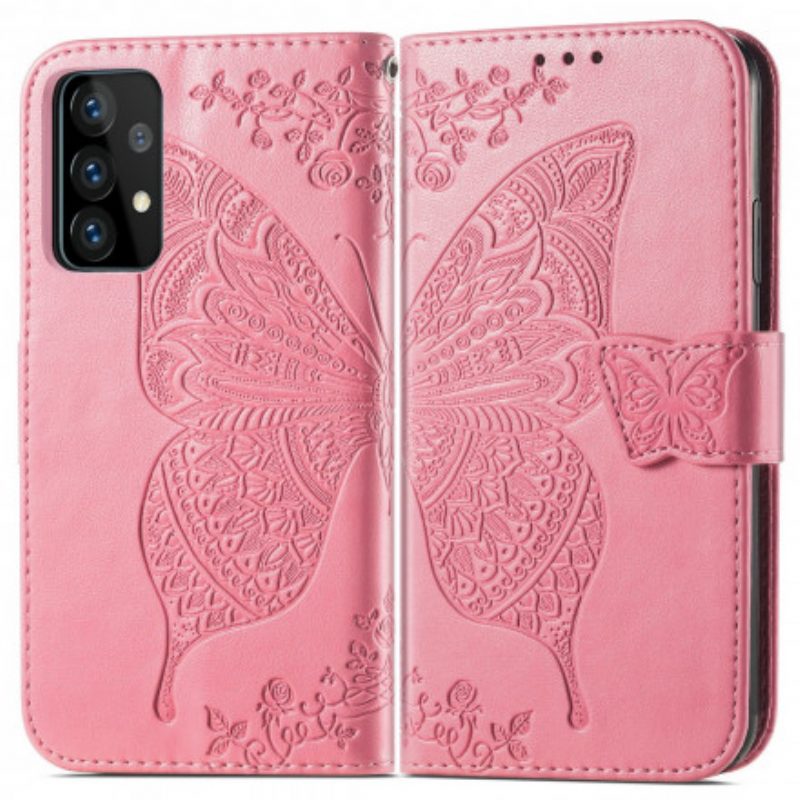 Flip Case Für Samsung Galaxy A52 4G / A52 5G / A52s 5G Halbe Schmetterlinge