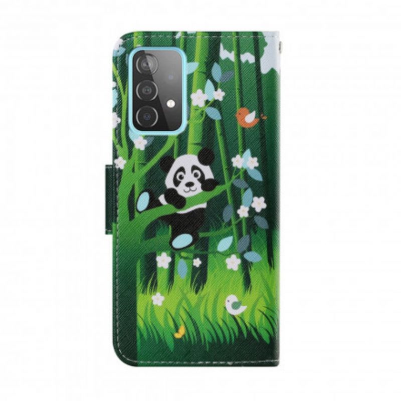 Flip Case Für Samsung Galaxy A52 4G / A52 5G / A52s 5G Panda-spaziergang