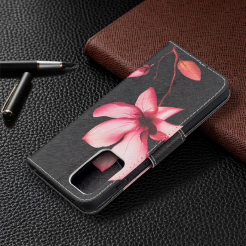 Flip Case Für Samsung Galaxy A52 4G / A52 5G / A52s 5G Pinke Blume