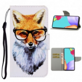 Lederhüllen Für Samsung Galaxy A52 4G / A52 5G / A52s 5G Mit Kordel Brainy Fox Mit Riemen