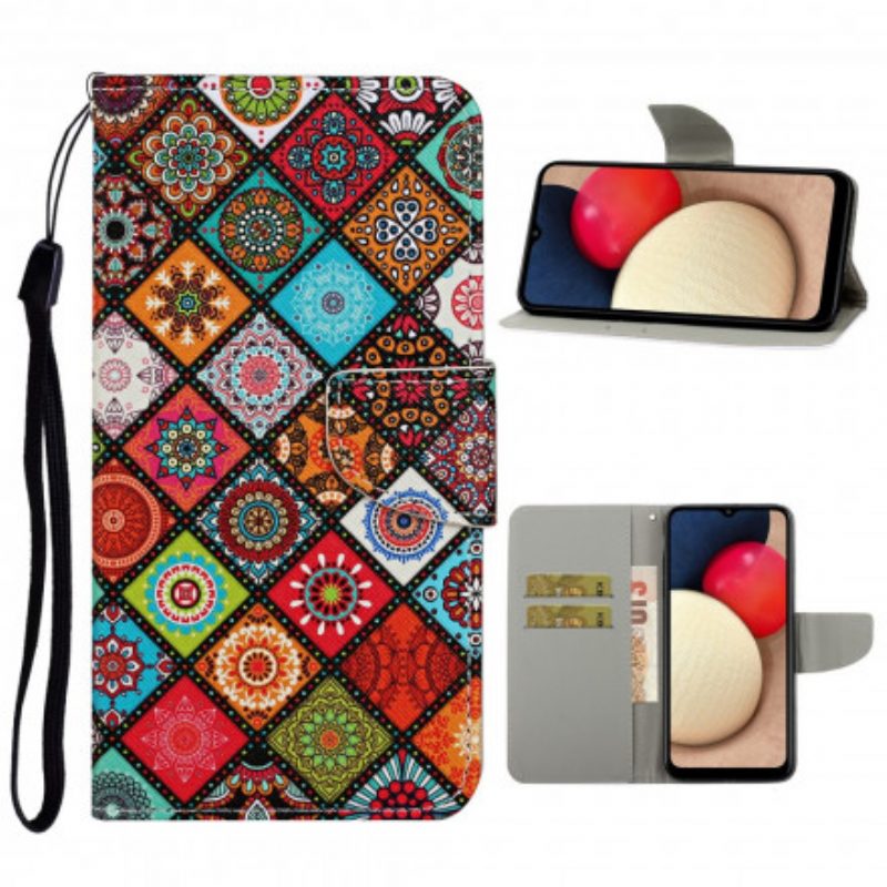 Lederhüllen Für Samsung Galaxy A52 4G / A52 5G / A52s 5G Patchwork-mandalas Mit Schlüsselband