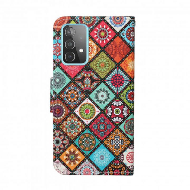 Lederhüllen Für Samsung Galaxy A52 4G / A52 5G / A52s 5G Patchwork-mandalas Mit Schlüsselband