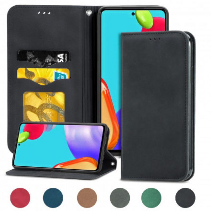 Schutzhülle Für Samsung Galaxy A52 4G / A52 5G / A52s 5G Flip Case Schicker Ledereffekt