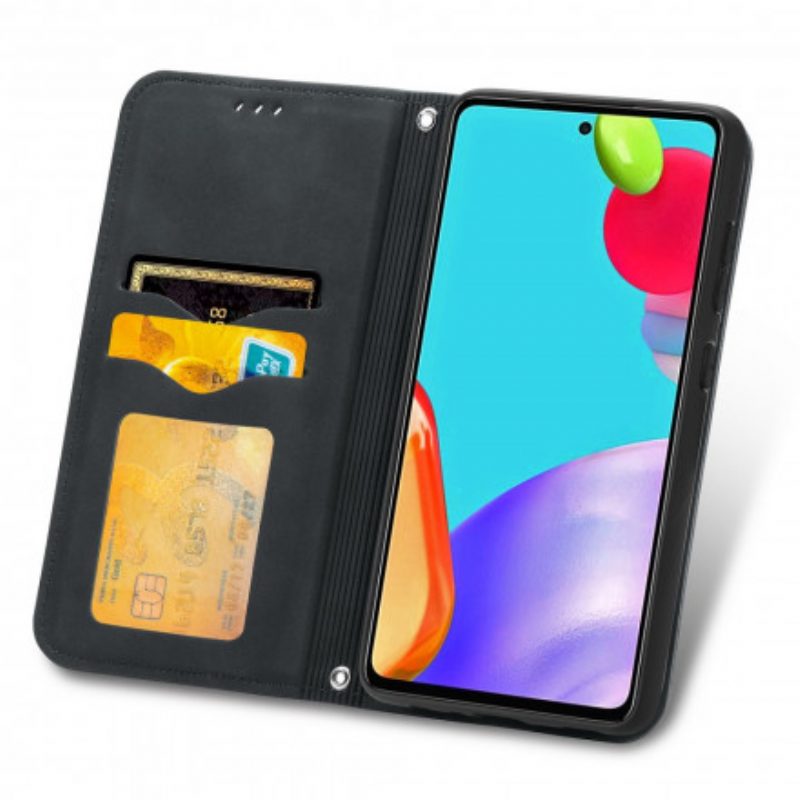 Schutzhülle Für Samsung Galaxy A52 4G / A52 5G / A52s 5G Flip Case Schicker Ledereffekt