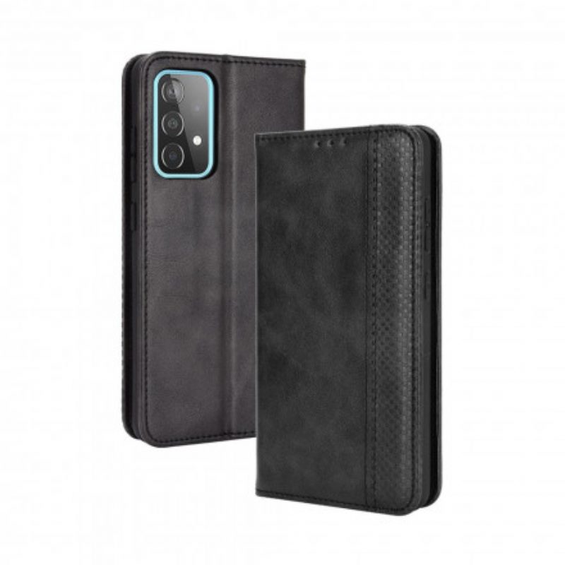 Schutzhülle Für Samsung Galaxy A52 4G / A52 5G / A52s 5G Flip Case Stilisierter Vintage-ledereffekt