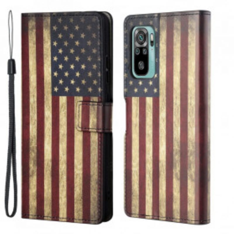 Flip Case Für Xiaomi Redmi 10 Amerikanische Flagge