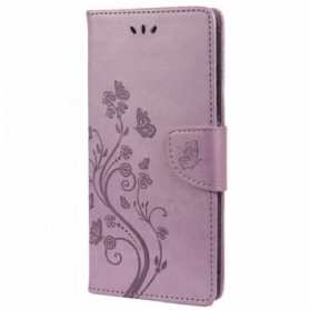 Flip Case Für Xiaomi Redmi 10 Asiatische Schmetterlinge Und Blumen